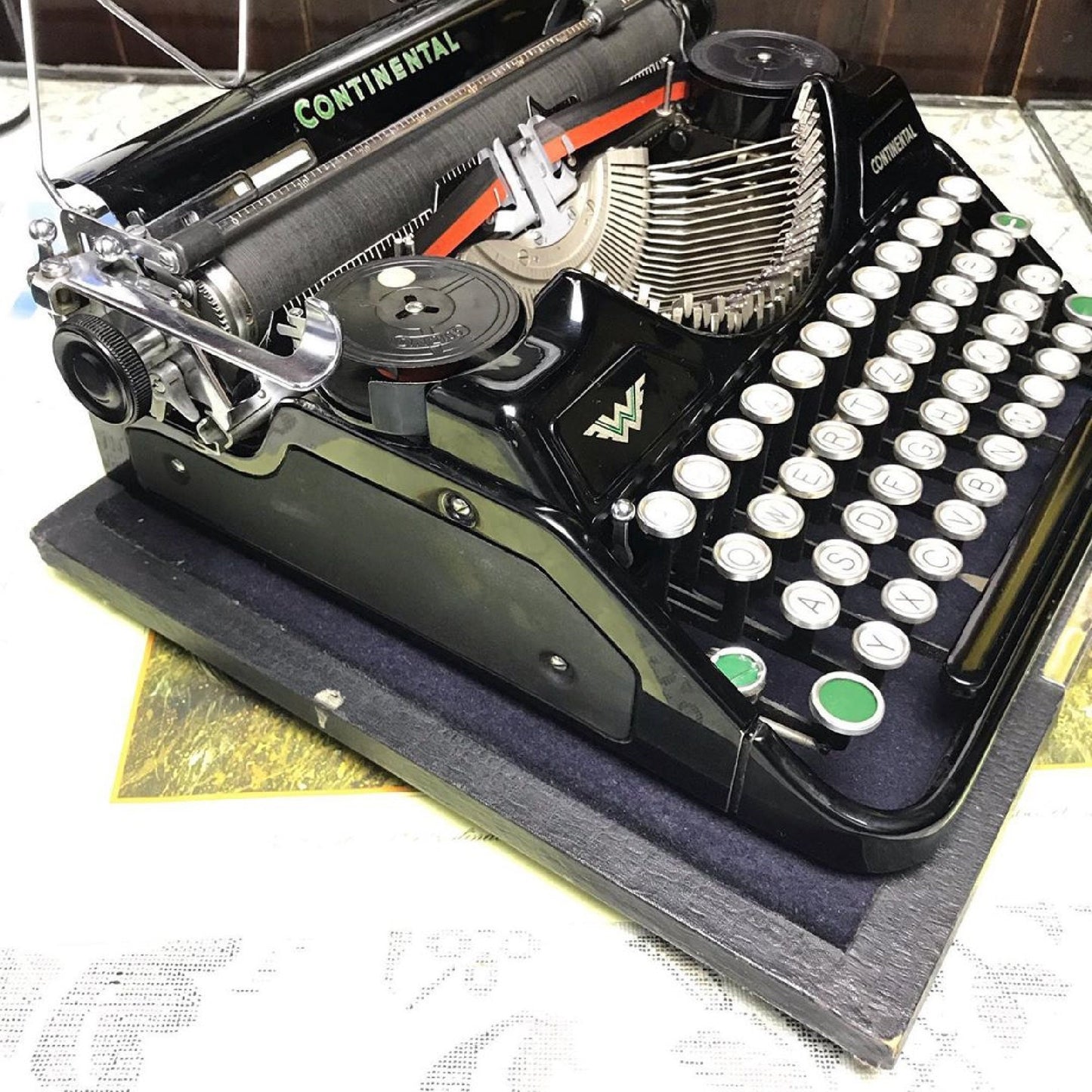 Continental Typewriter | Glass Keyboard, Fully Operational | Classic Black Elegance for an Unforgettable Writing Experience - Gift