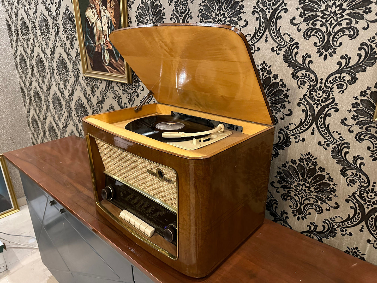 Germany Rekord225 Lamp Radio With RECORD | Vintage Radio | Orjinal Old Radio | Radio | Lamp Radio |