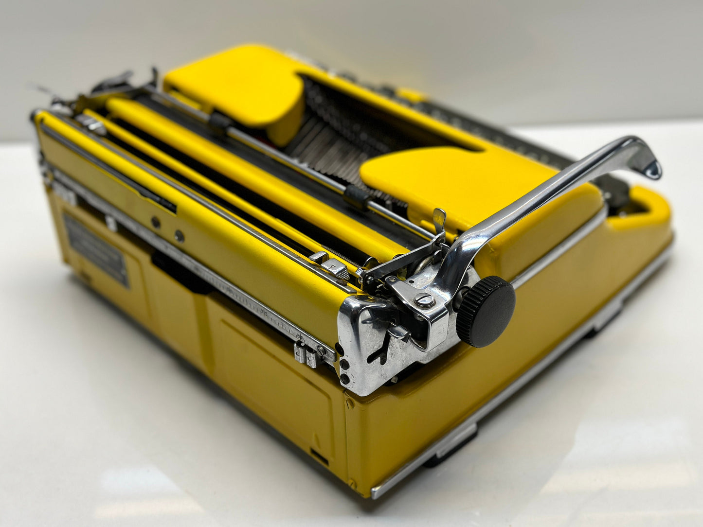Yellow Olympia SM3 Typewriter with Matching Yellow Bag - QWERTY Keyboard for Timeless Writing