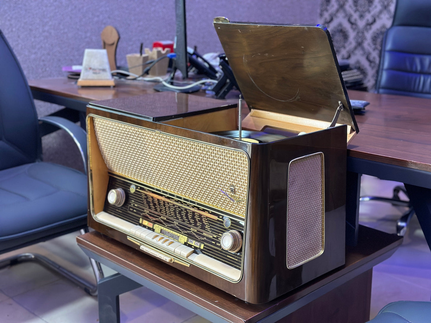 German Grundig 5089 lamp Radio with Record | Vintage Radio | Orjinal Old Radio | Antique Radio | Lamp Radio | Grundig 3079 Radio