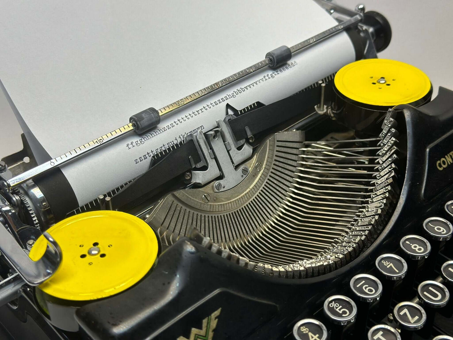 Vintage Black Continental Typewriter - 1940 Model with QWERTZ Layout and Glass Key Keyboard, Antique Typewriter, Europe Typewriter
