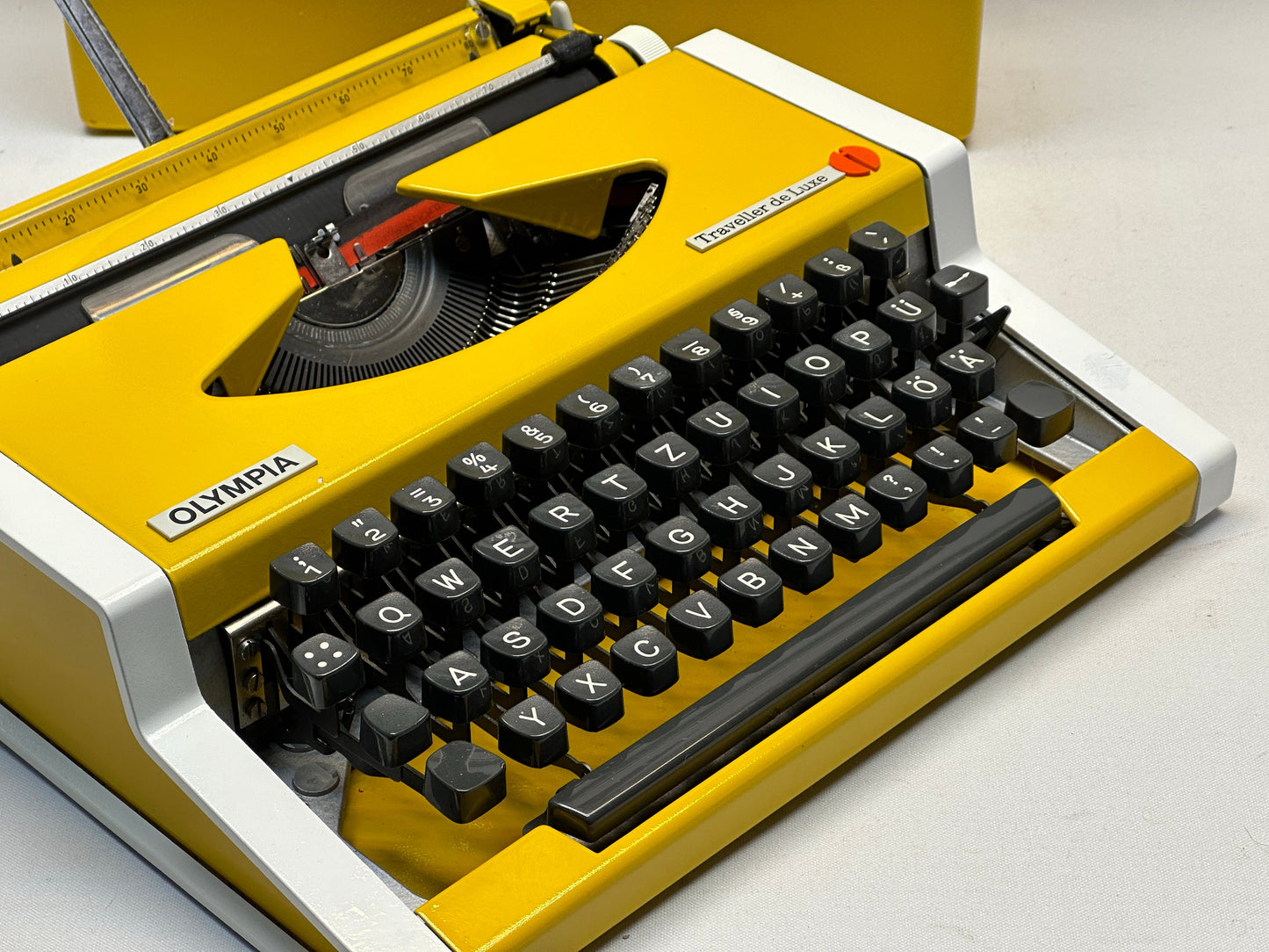 RARE! Olympia Traveller Typewriter - Antique Typewriter - Vintage 1955 Edition in Radiant Yellow