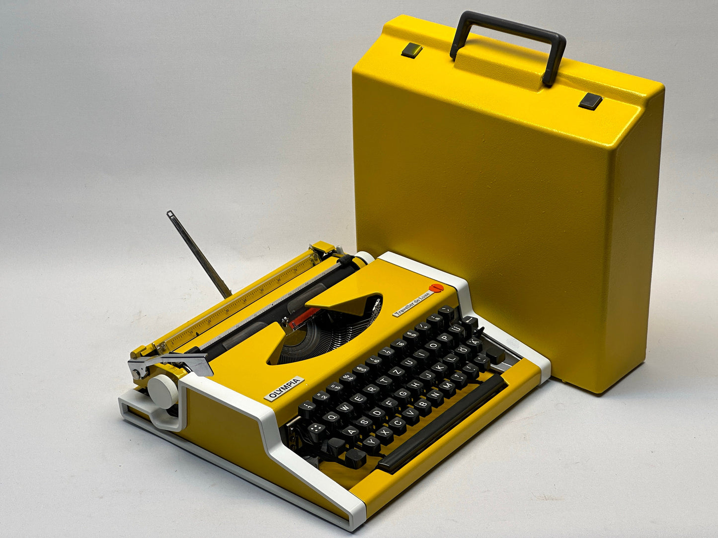 RARE! Olympia Traveller Typewriter - Antique Typewriter - Vintage 1955 Edition in Radiant Yellow