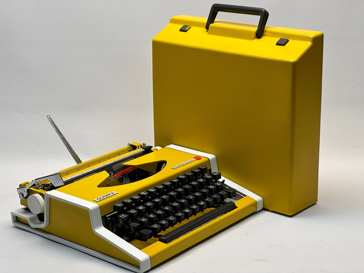 RARE! Olympia Traveller Typewriter - Antique Typewriter - Vintage 1955 Edition in Radiant Yellow
