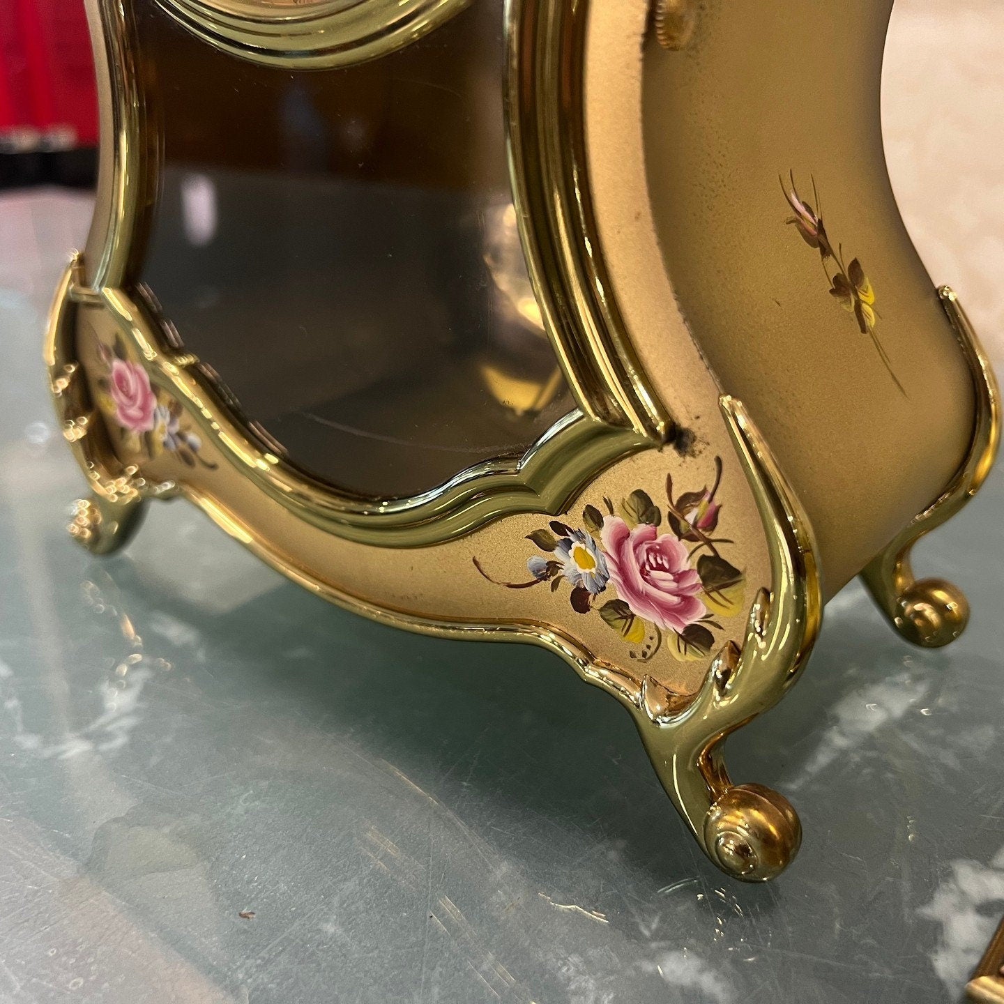Gold Collectible Antique Eluxa Wall Clock with Stand - Perfect Condition, Fully Functional