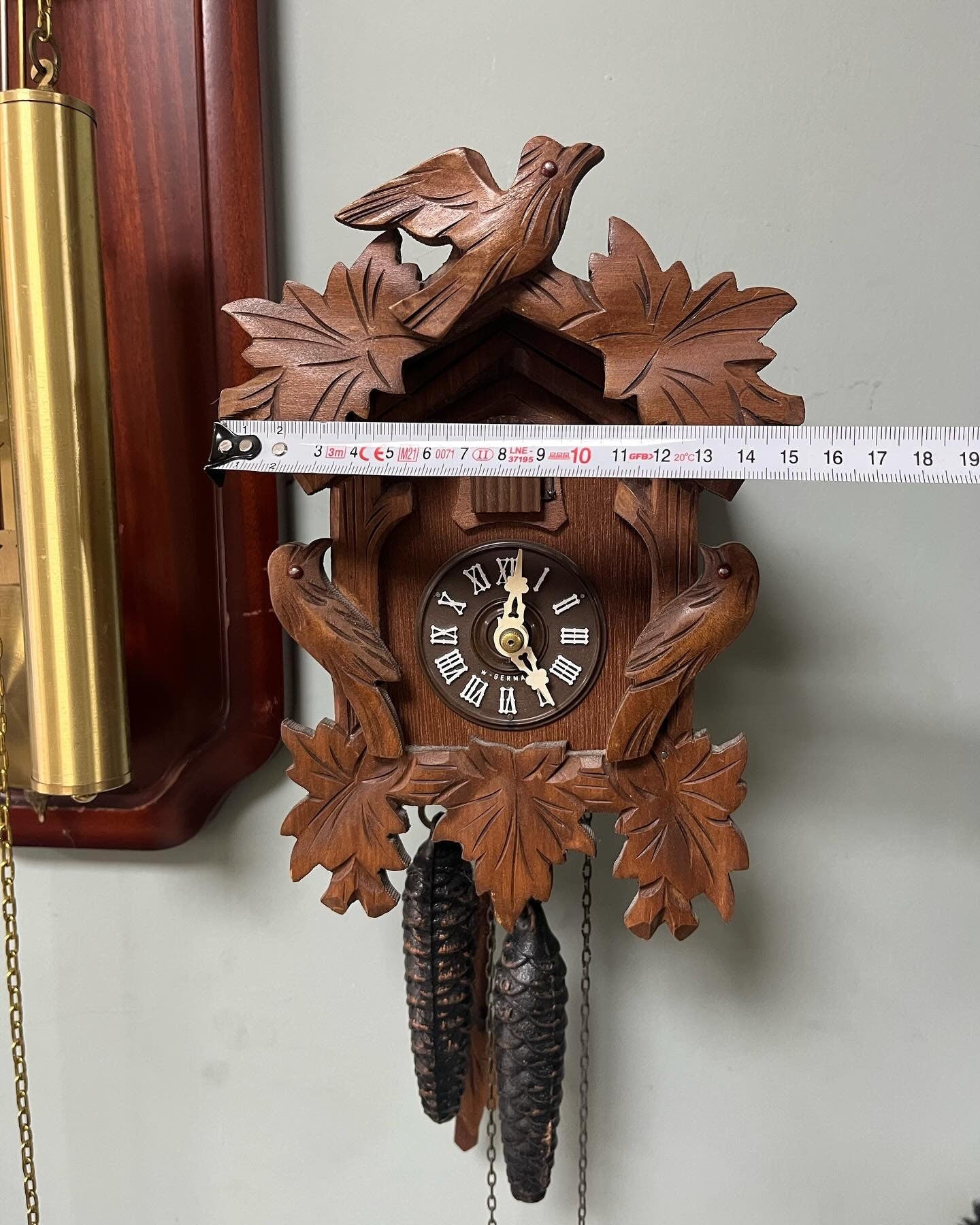 Antique German Cuckoo Clock with Wooden Case | 21x15 cm | Collectible Vintage Timepiece | Fully Functional