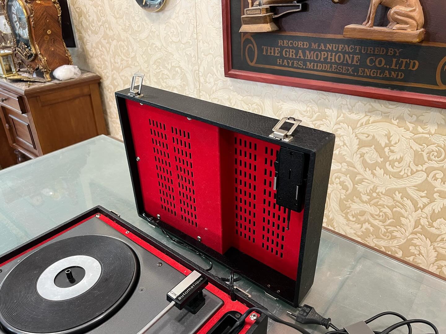 French His Master's Voice Portable Record Player | All Speeds Including 78 RPM | High Condition | Fully Functional- Turntable