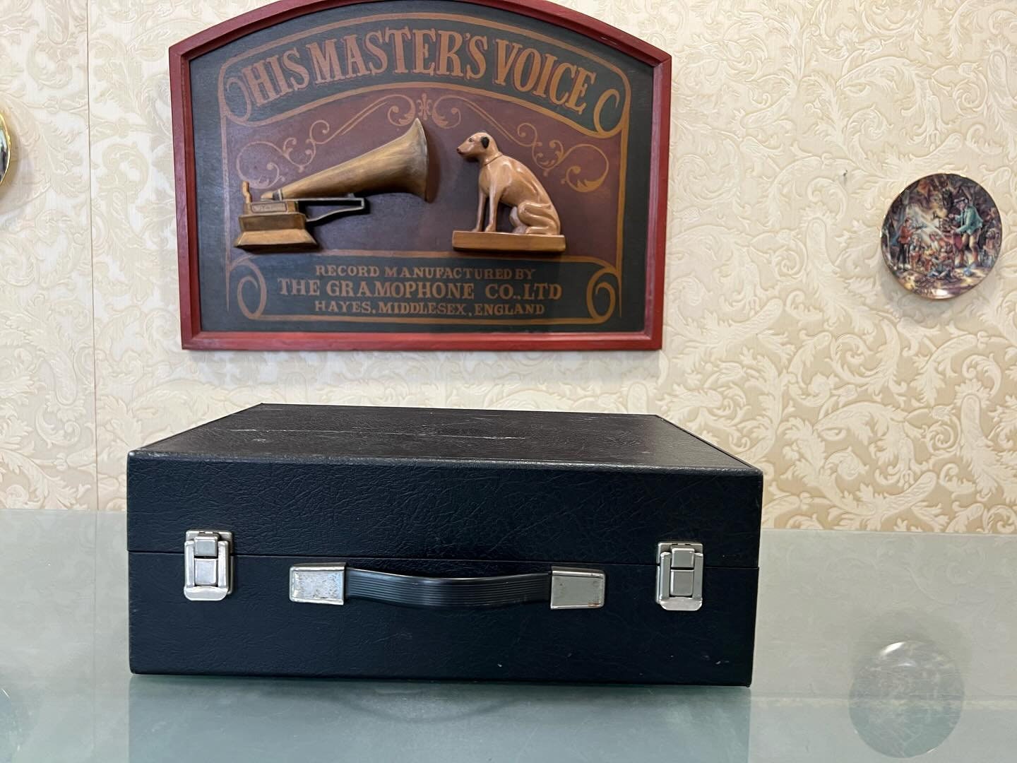 French His Master's Voice Portable Record Player | All Speeds Including 78 RPM | High Condition | Fully Functional- Turntable