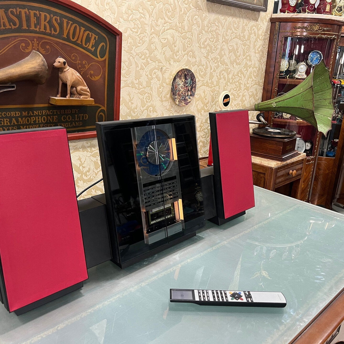 Bang & Olufsen System | Radio, Cassette, and CD Player | Sensor Glass Sliding Door | Remote Included | High Condition- Turntable