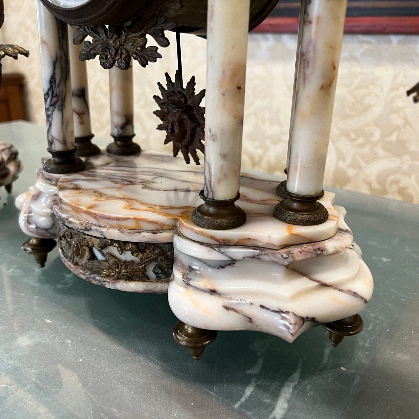 Collectible Antique French Marble Base Mantel Clock - Perfect Condition, Fully Functional, Elegant Design