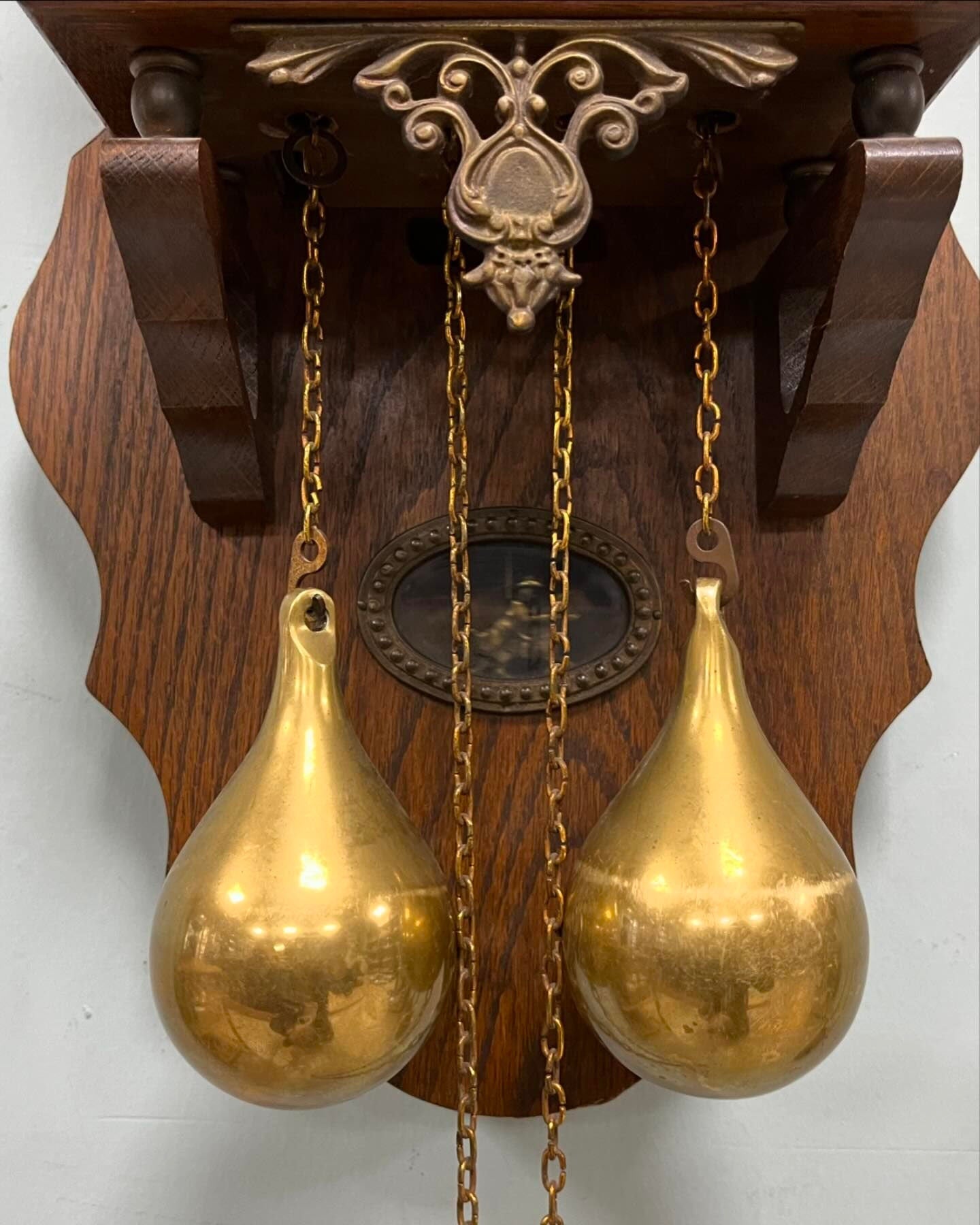 Antique Dutch Wall Clock with Gong Chime | Large Size 60x24 cm | Collectible Vintage Timepiece