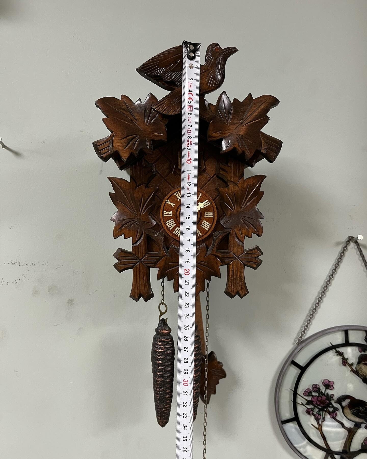 Antique Cuckoo Clock with Wind-Up Mechanism and Wooden Case | 22x17 cm | Collectible Vintage Timepiece