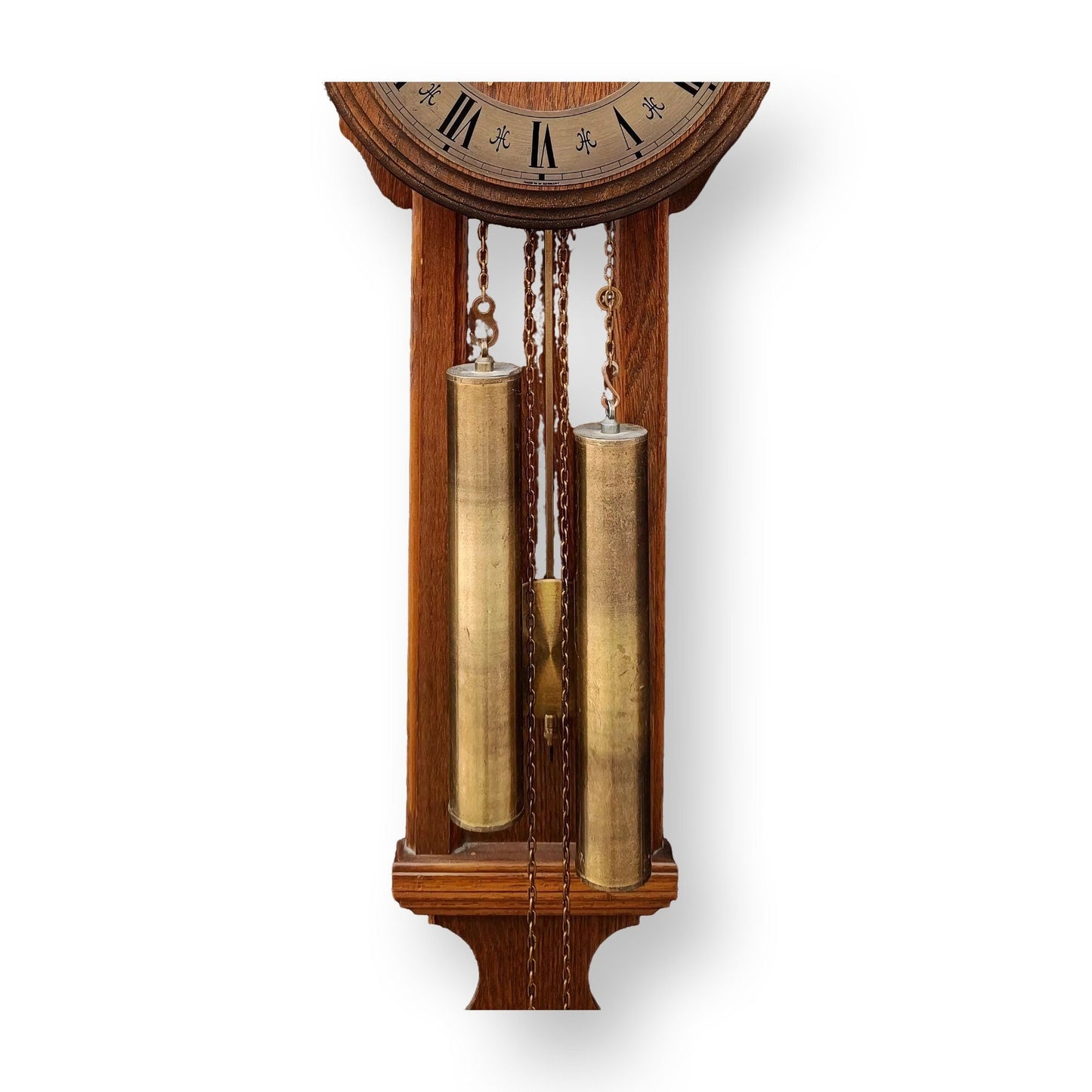 Antique Tempus Fugit Wall Clock | 1960s | German Made | Dual Weight Winding Mechanism | Fully Functional