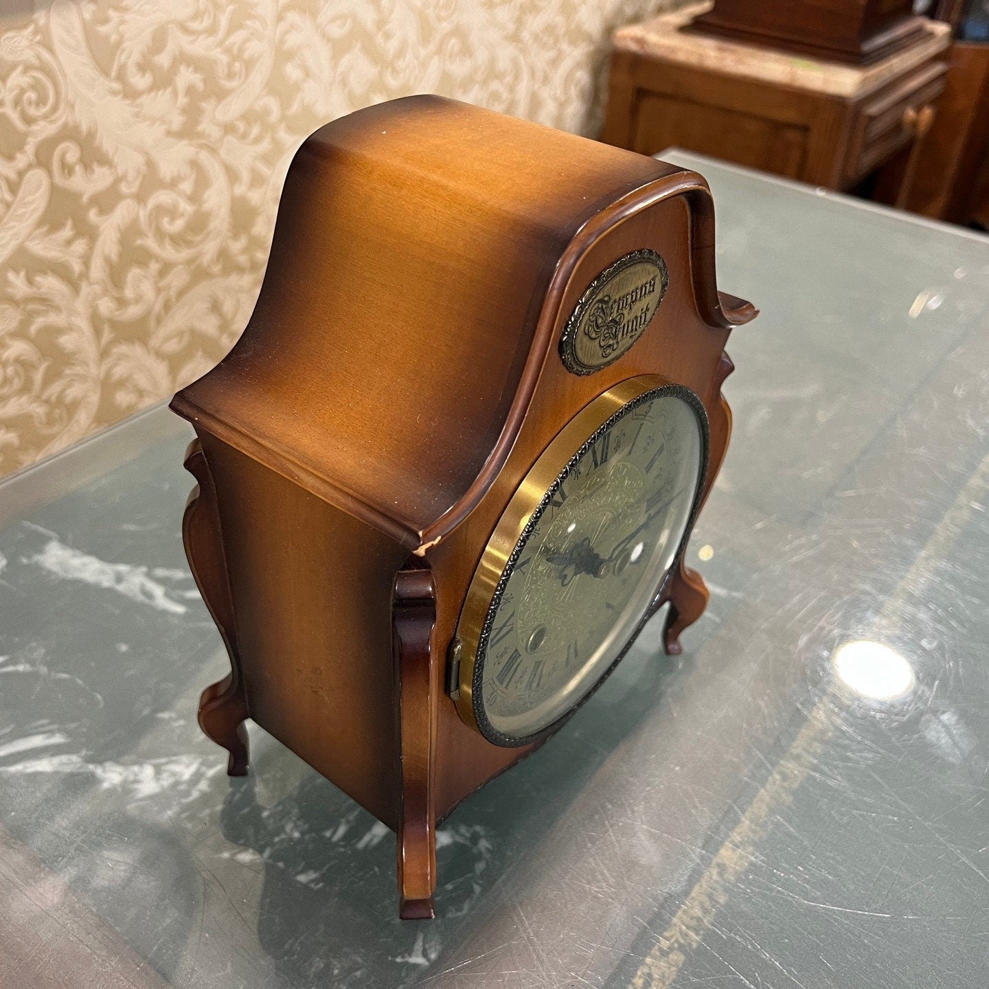 Collectible Tempus Fugit Wooden Table Clock | Excellent Condition | Fully Functional | Vintage Home Decor