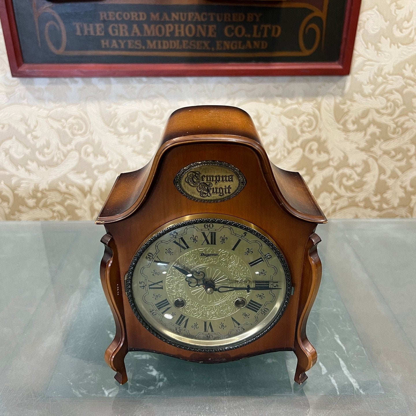Collectible Tempus Fugit Wooden Table Clock | Excellent Condition | Fully Functional | Vintage Home Decor