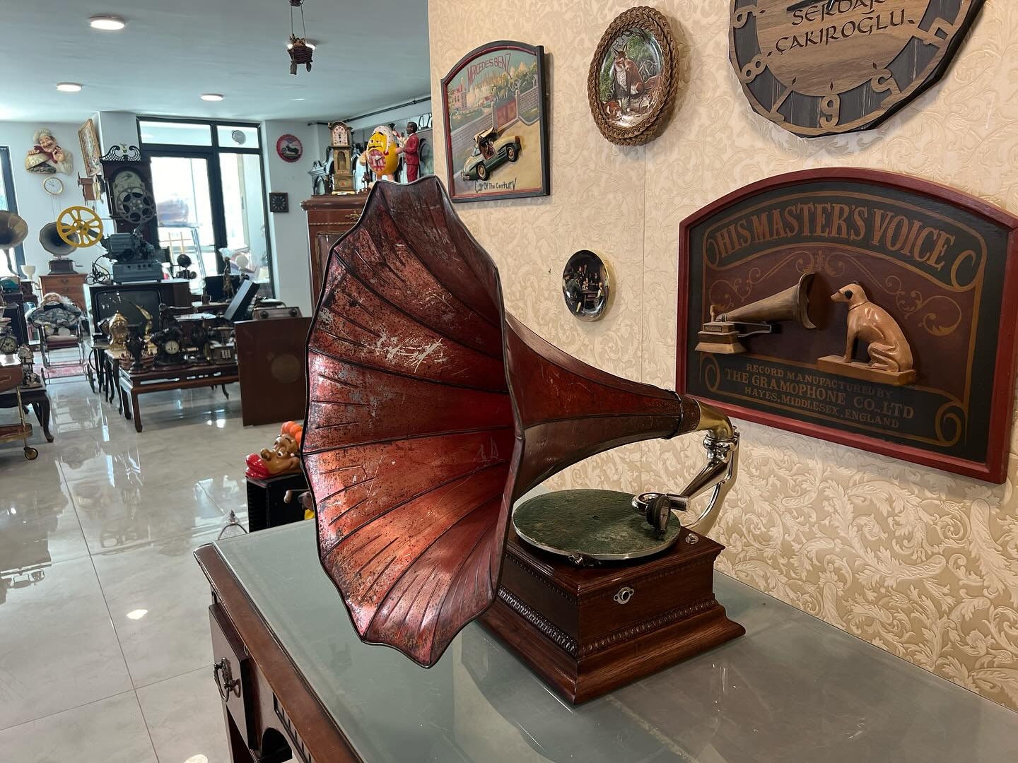 Ultra Rare His Master’s Voice Full Original Horn Gramophone | Excellent Condition- Turntable