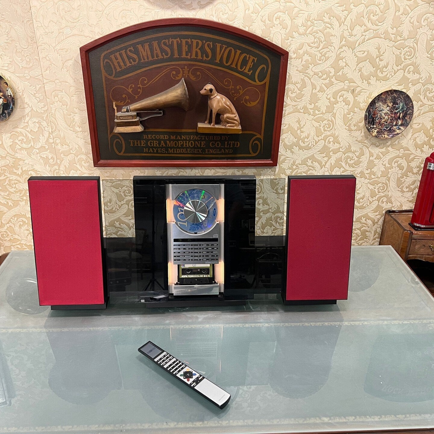 Bang & Olufsen System | Radio, Cassette, and CD Player | Sensor Glass Sliding Door | Remote Included | High Condition- Turntable
