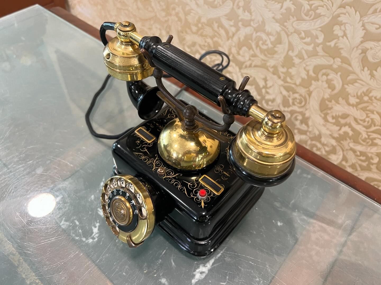 Antique German Metal Telephone - High Condition, Fully Functional