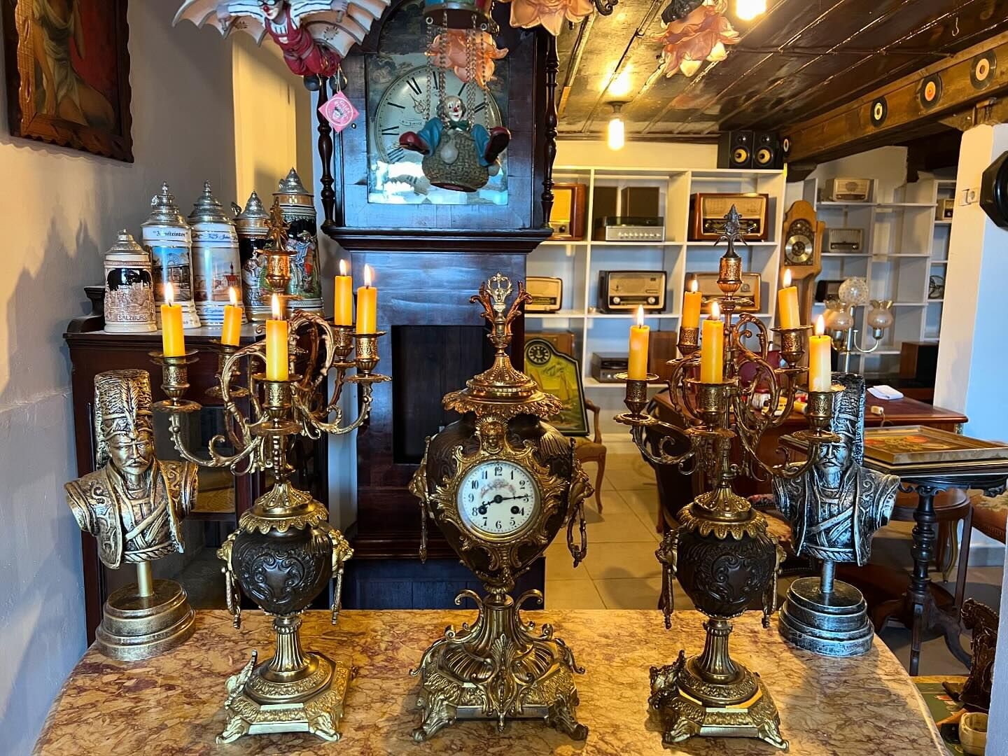 Full Bronze Mantel Clock | Exquisite Details | Excellent Condition | Rare Collectible | Vintage Home Decor