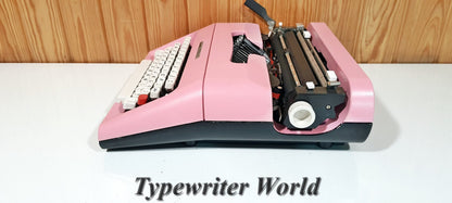 Olivetti Lettera 35 Pink Typewriter - Premium Gift - QWERTY Keyboard | Typewriter Working