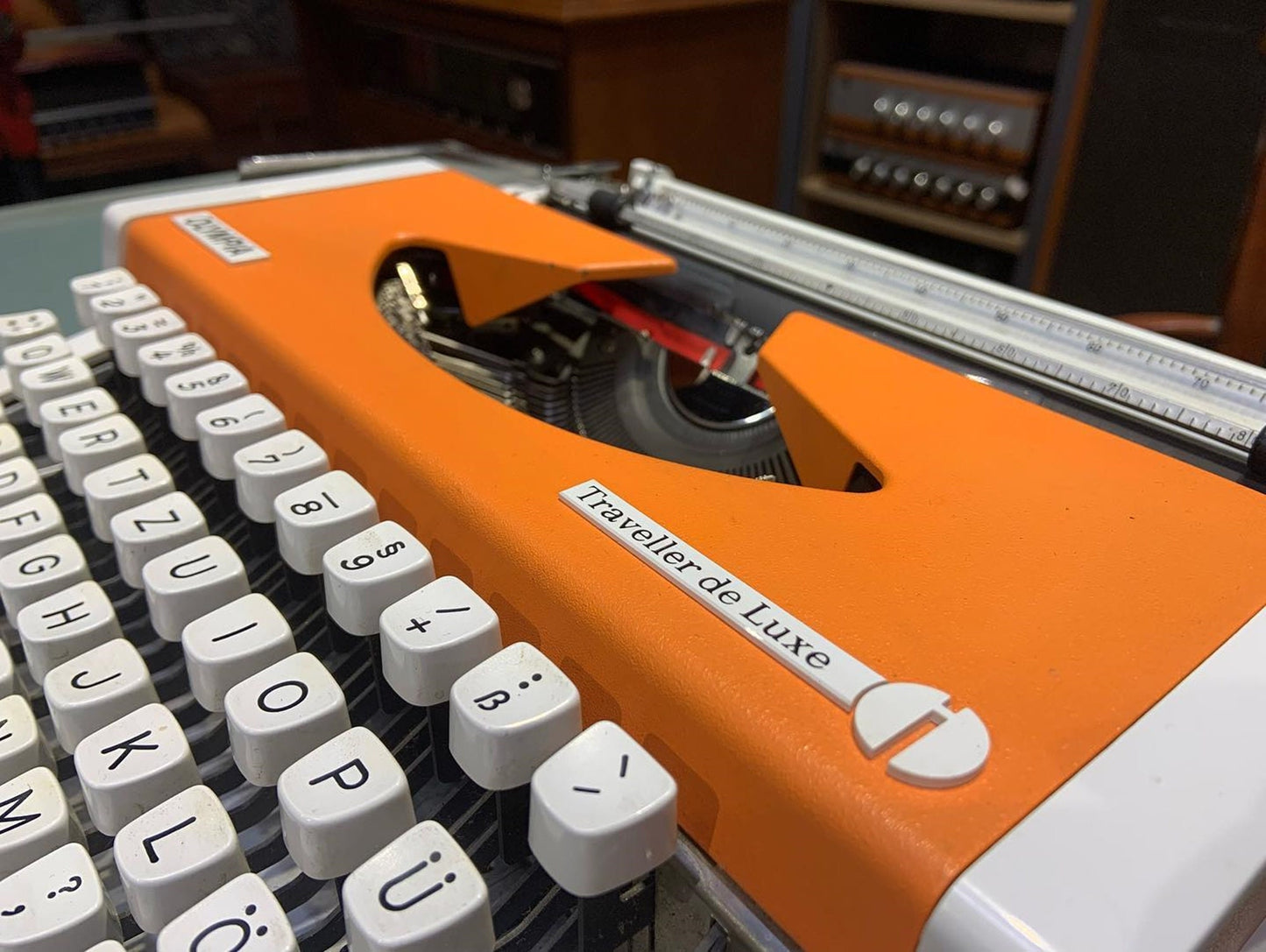 Orange Olympia Traveller Typewriter 1970s | Premium Gift | Orange Typewriter | Old Typewriter