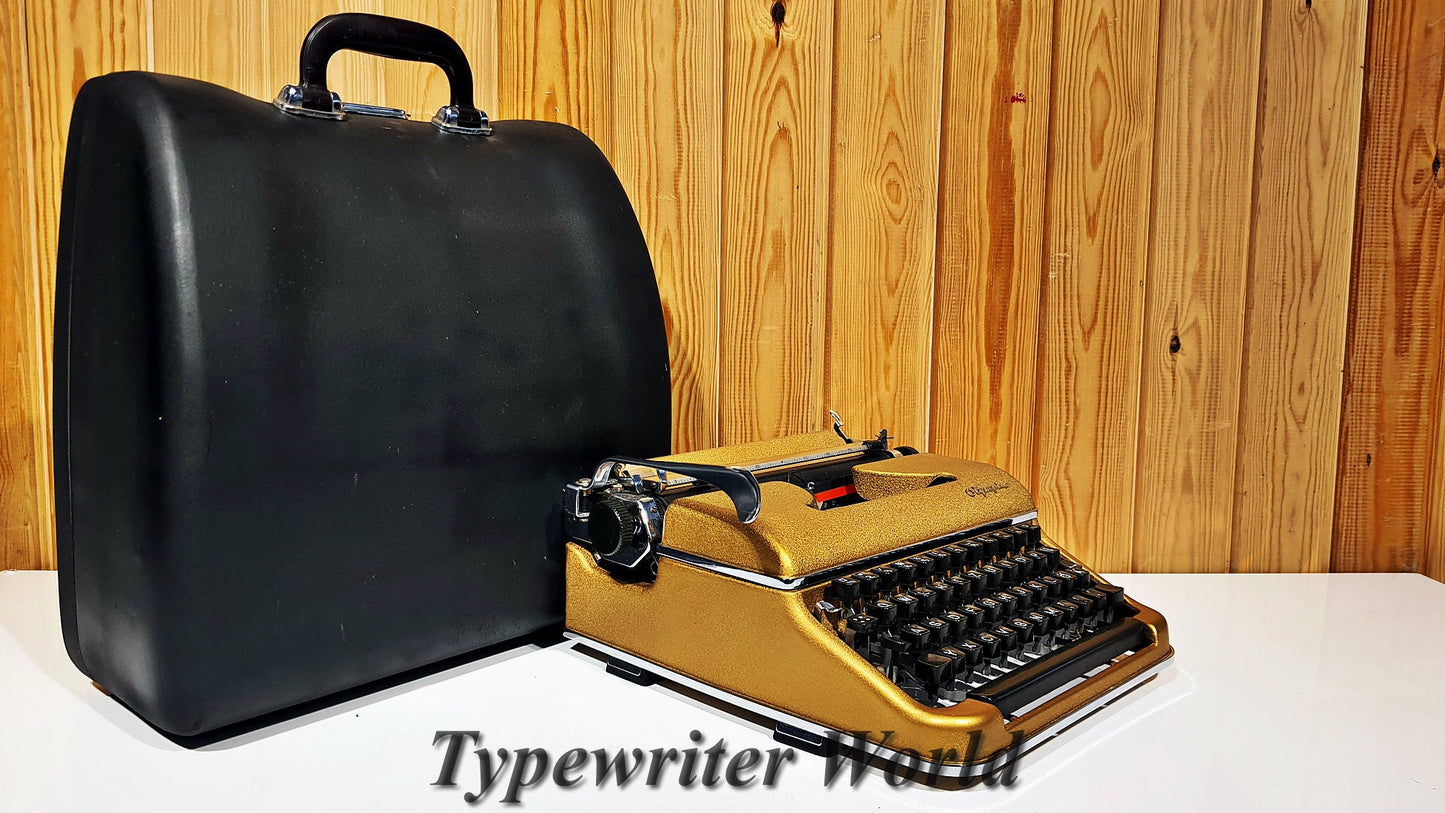 Olympia SM3 Gold Typewriter with a Choice of Gold or Black Case - An Antique Masterpiece and the Most Special Gift