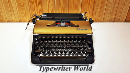 Olympia Sm3 Gold Typewriter + GOLD Case/Black Case | Antique Typewriter | Old Typewriter / The Most Special Gift