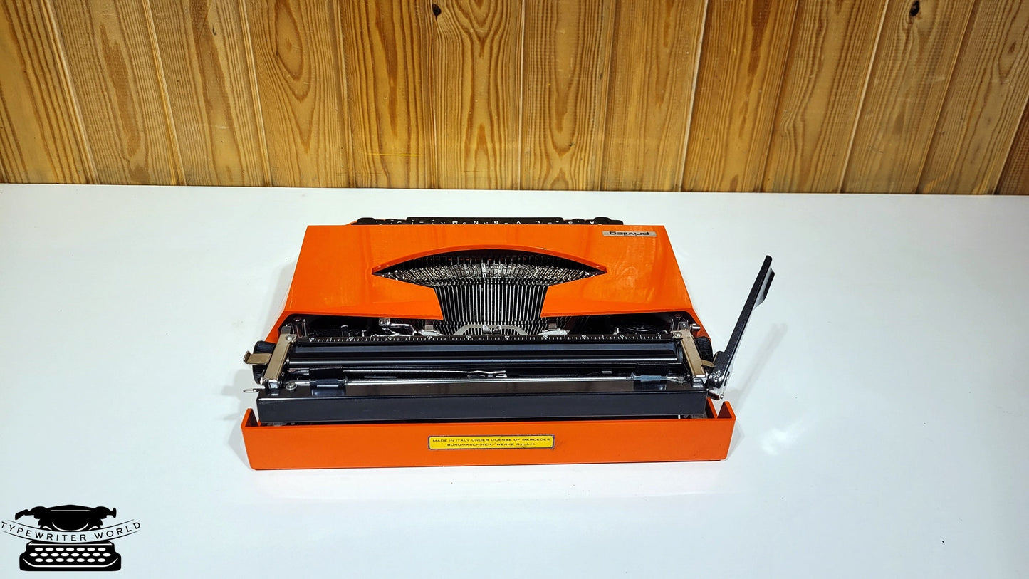 Mercedes Typewriter | Classic Red Typewriter | Fully Operational 1960 Model with Black Keyboard