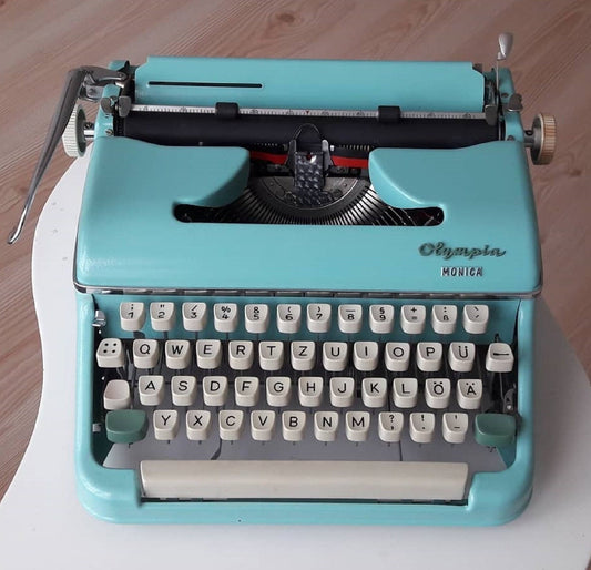 Olympia Monica 1960 Typewriter - Timeless Elegance in Vintage Blue | Fully Operational Antique Charm | Elevate Your Writing Experience!