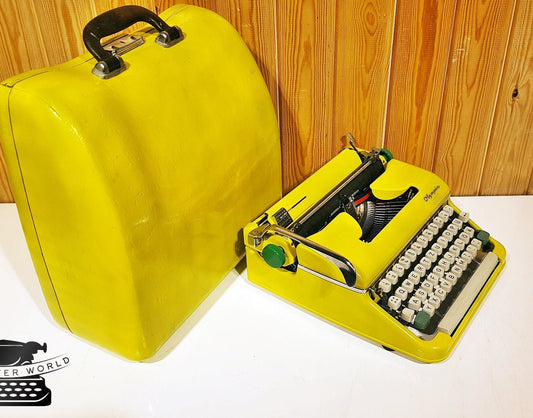 Unique Valentines Day Gift, Olympia Monica Yellow Typewriter, Working Vintage Typewriter, Premium Gift, Perfect Gift
