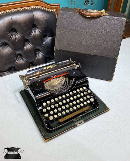 1970s Olympia Black Typewriter, Fully Working Vintage Model, Premium Gift for Writers & Collectors, Classic Antique Typewriter