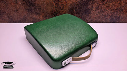 Olympia Splendid 33 66 Crystal Green Typewriter | Retro German Manual Typewriter w/ Burgundy Keys Case | Gift for Writers  Collectors