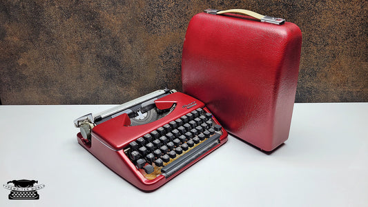 Vintage Olympia Splendid 33/66 Typewriter with Grey Keyboard  Case - Perfect Gift for Writers,Collectors & Unique Valentines Day Gift