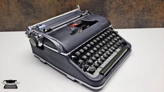 Vintage Olympia SM3 Typewriter - Fully Restored QWERTY Manual Black Typewriter | Mid-Century Classic Gift for Writers & Collectors