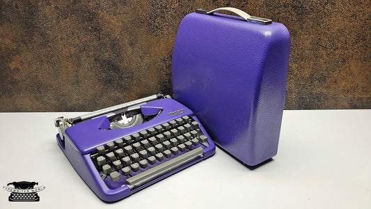 Vintage Purple Olympia Splendid 33/66 Typewriter with Case,Refurbished Writing Tool - Perfect Gift for Writers, Unique Valentines Day Gift