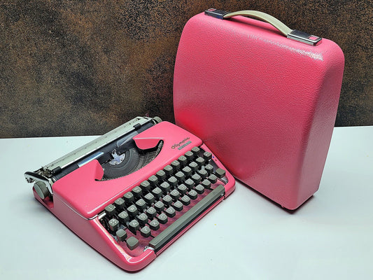 Refurbished Olympia Splendid 33/66 Pink Typewriter | Retro Manual Writing Machine | Gift for Writers & Collectors | Fully Functional