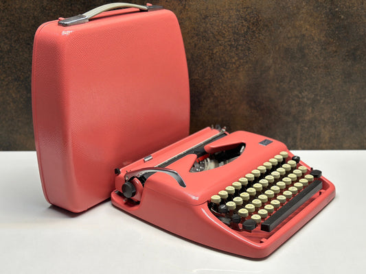 Adler Tippa Pink Typewriter - 1960 Vintage Mechanical Keyboard | Retro Manual Typewriter, Collectible Gift for Writers & Decor Lovers