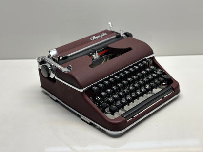 Olympia SM2 Bordeaux Colored Typewriter - Black Keys, Dual-Color Writing Feature with Red and Black Letter Combinations