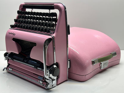 Olympia SM3/SM4 Typewriter - Vintage 1955 Model in Elegant Pink with QWERTZ Layout - Antique Typewriter - Manuel Typewriter - Type Wirter