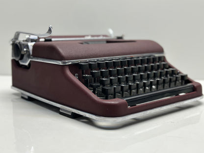 Olympia SM2 Bordeaux Colored Typewriter - Black Keys, Dual-Color Writing Feature with Red and Black Letter Combinations