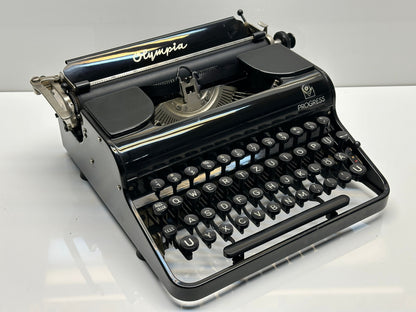 Best Gift,Olympia Progress Typewriter,A Seamless Gift for Collectors,Writers, and Vintage Enthusiasts,Antique Typewriter with Wood Bag