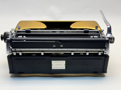 Olympia SM3 Typewriter - Gold Lid, QWERTZ Keyboard, Green/Black Dual-Color Keys - Highly Preferred Model, Best Seller (Without Case)