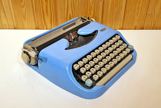 Royal Blue Typewriter - Antique Working Typewriter - Perfect Gift for Writers Collectors - Retro Office Decor - Vintage Typewriter