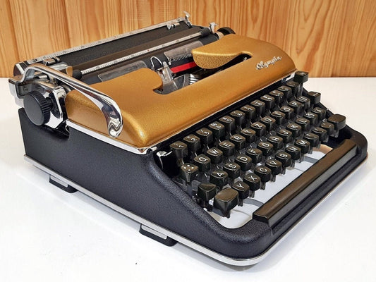 Olympia SM3 Gold Typewriter, Vintage Working Typewriter, Antique Manual Typewriter, Retro Office Decor, Collectible Writer Gift