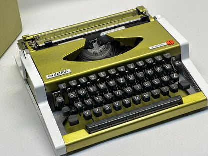 RARE! Olympia Traveller Typewriter - Antique Typewriter - Olympia Typewriter - Vintage 1955 Edition in Gold Green