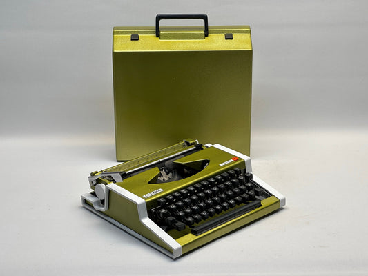 RARE! Olympia Traveller Typewriter - Antique Typewriter - Olympia Typewriter - Vintage 1955 Edition in Gold Green