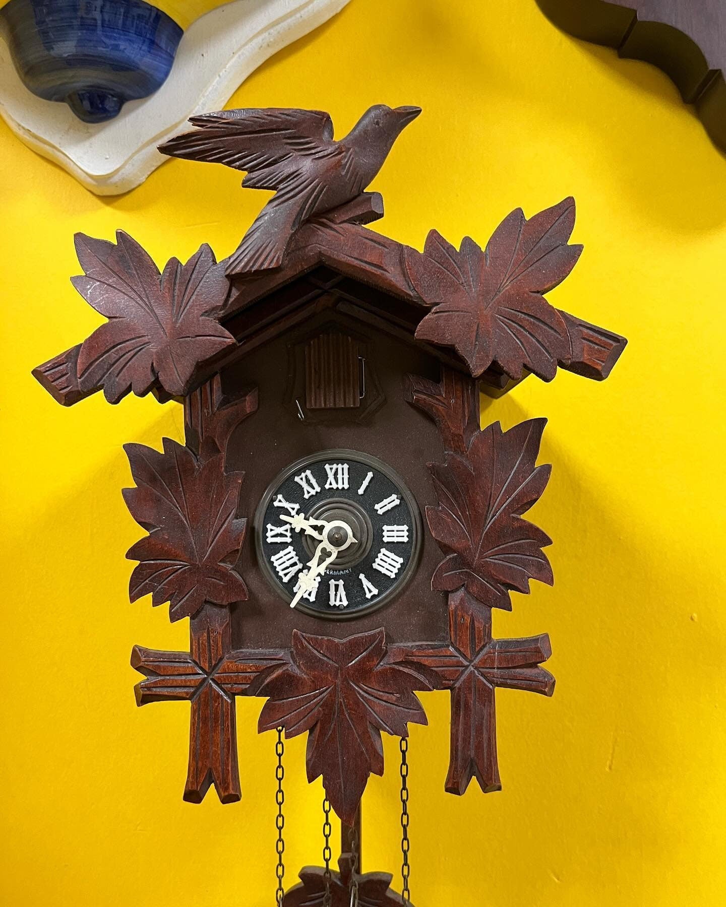 Antique German Cuckoo Clock with Wooden Case | 27x20 cm | Collectible Vintage Timepiece | Fully Functional