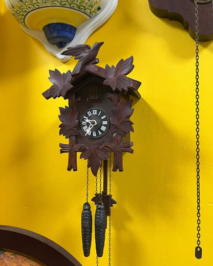Antique German Cuckoo Clock with Wooden Case | 27x20 cm | Collectible Vintage Timepiece | Fully Functional
