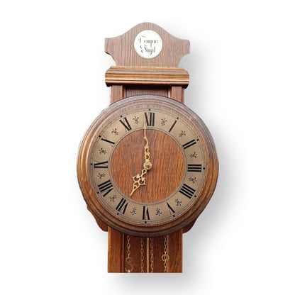 Antique Tempus Fugit Wall Clock | 1960s | German Made | Dual Weight Winding Mechanism | Fully Functional