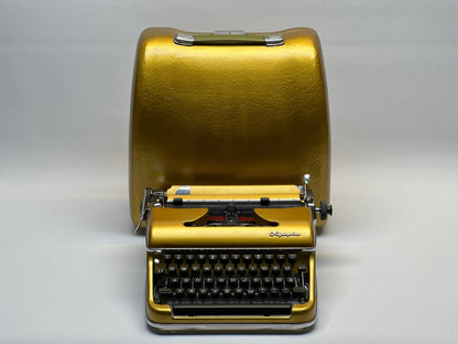 Gold Olympia SM3/SM4 Typewriter - Vintage 1955 Model in Luxurious Condition | Collectible and Functional